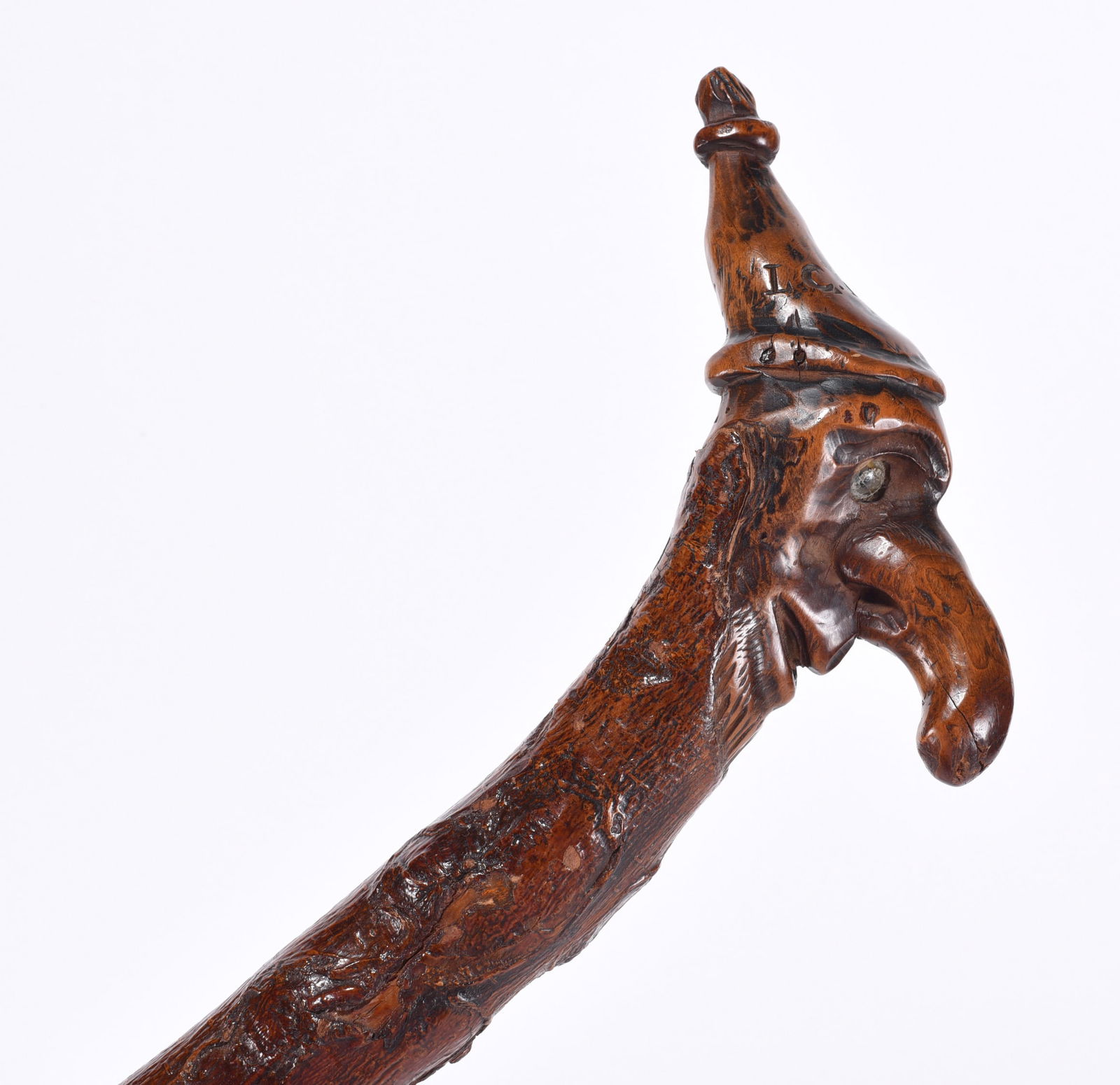 Folk Art Carved Spirit Head Cane (1 of 3)