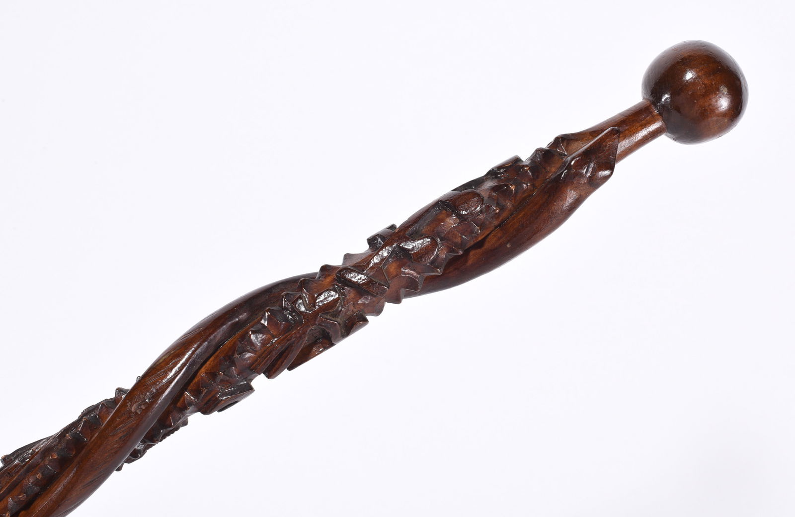 Folk Art Carved Cane Snakes and Flowers (1 of 5)
