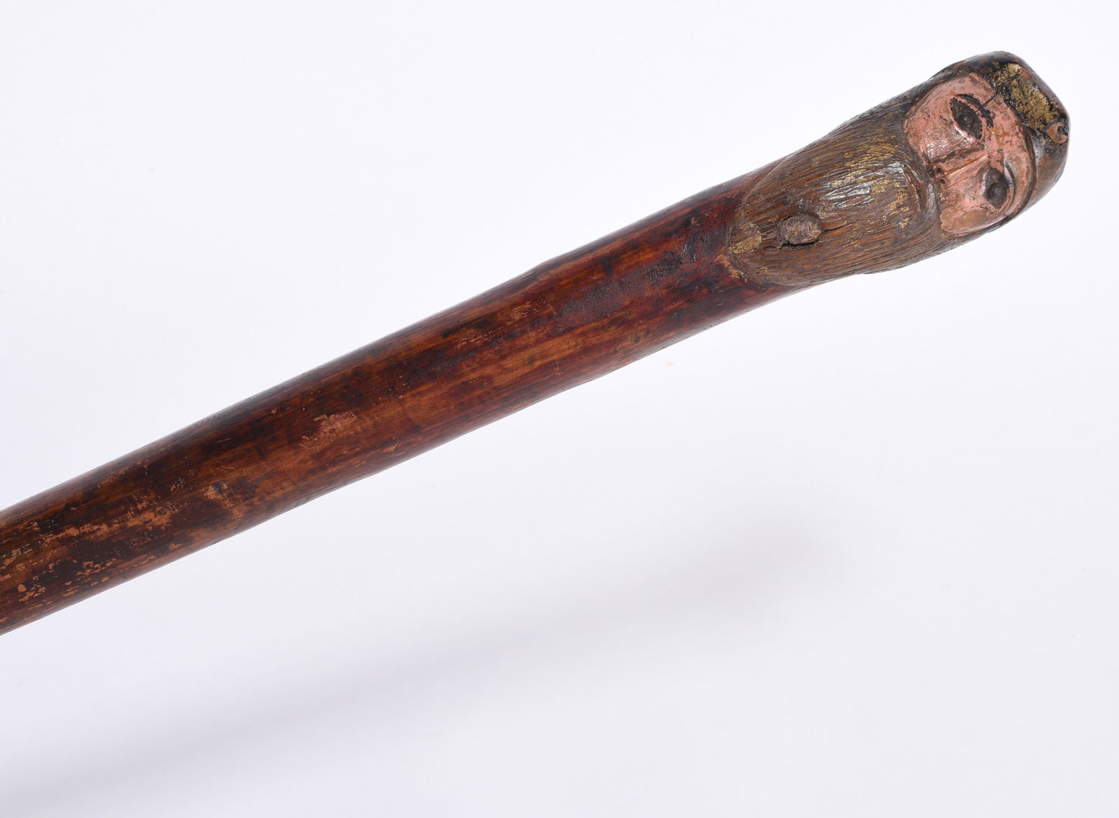 Folk Art Carved Cane Russian Man with Paint (1 of 3)