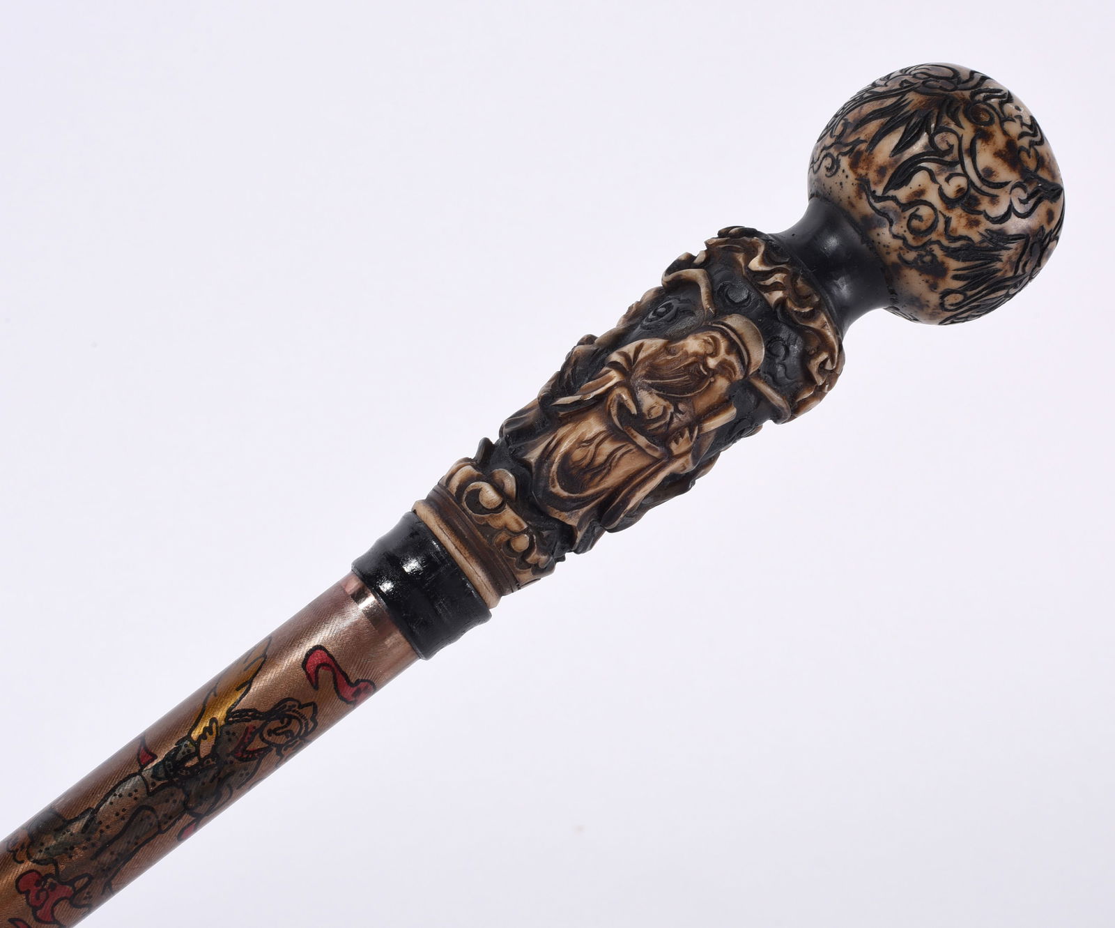 Carved Chinese Walking Stick ca. 1920 (1 of 5)