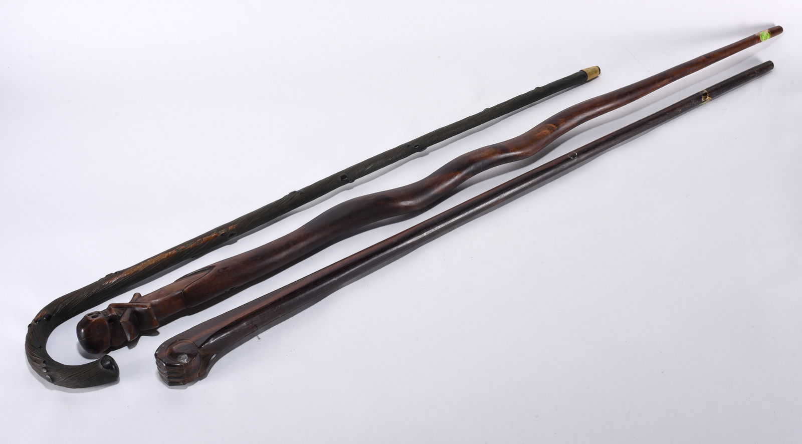 Group of 3 Folk Carved Canes (1 of 4)