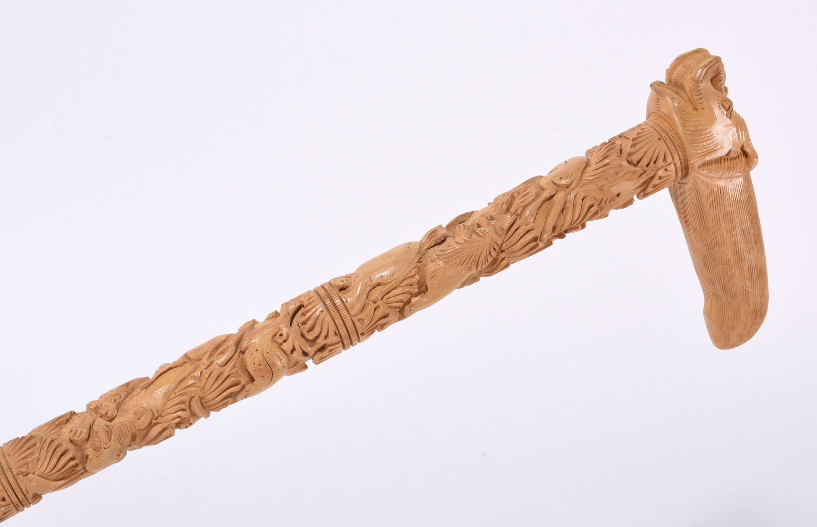 Chinese Folk Carved Walking Stick (1 of 4)
