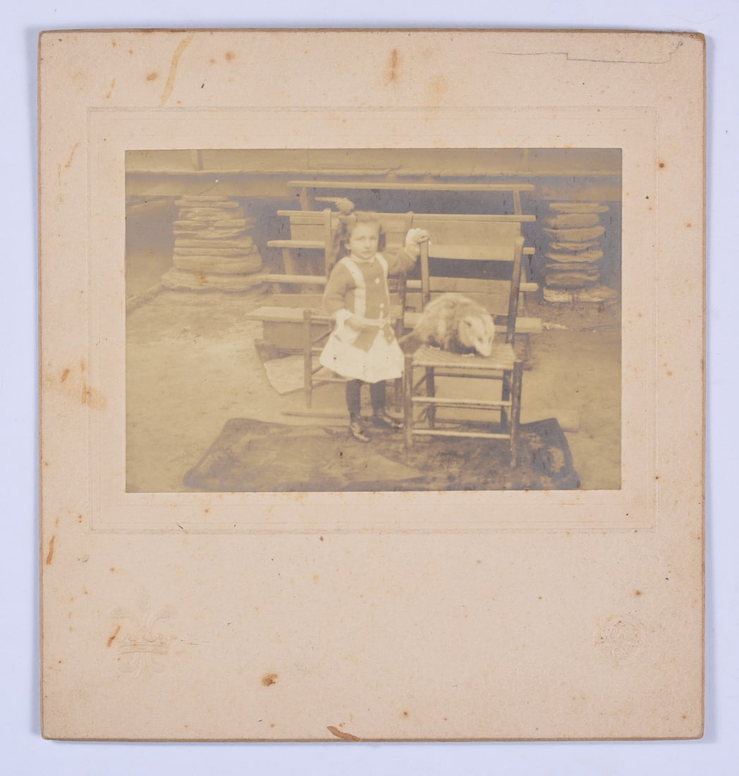 19th Century Photo of Girl with Possum (1 of 1)