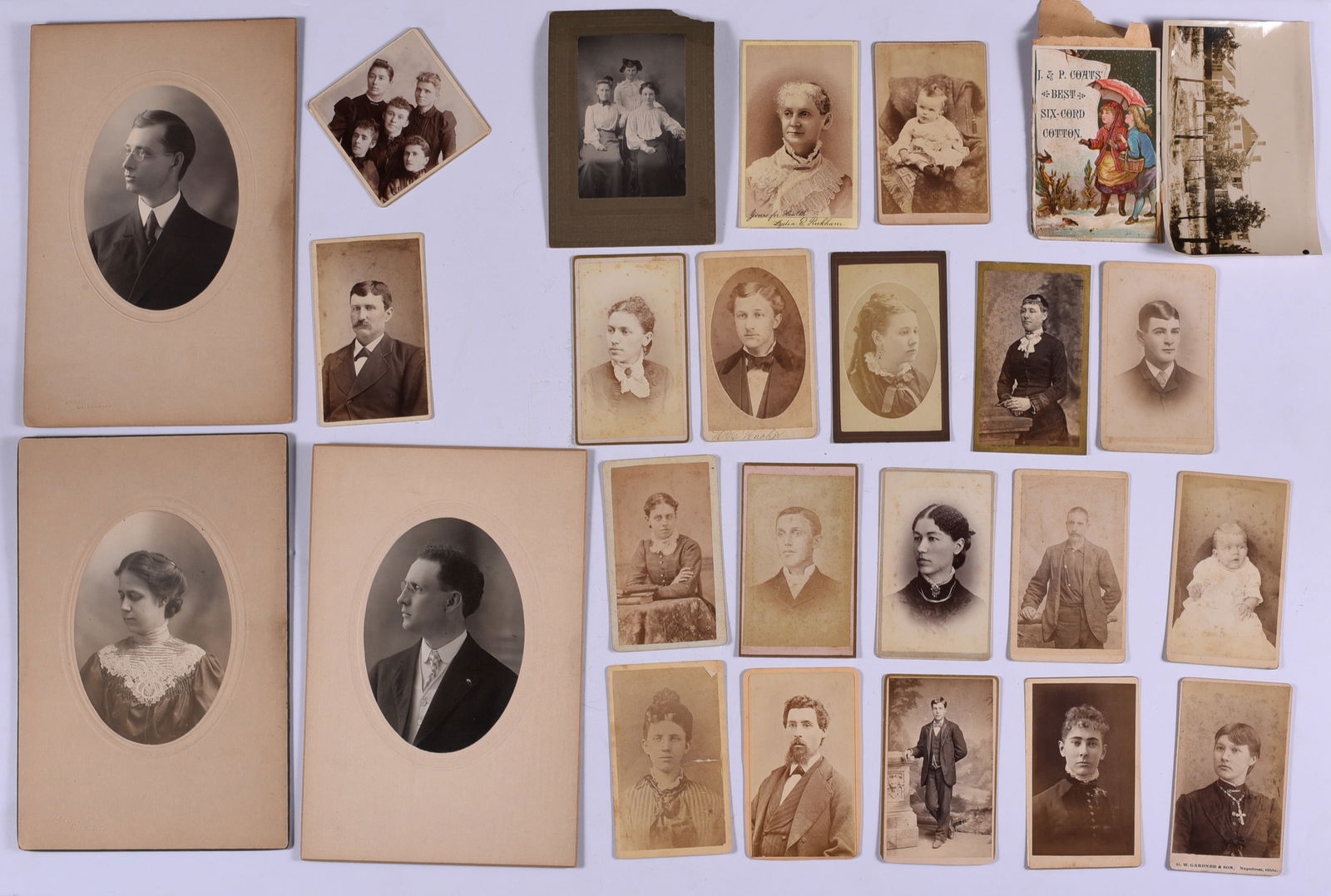 Collection of 19th Century Photographs Cabinet Cards: these items are all fresh from an attic clean out. This is some very early Ephemera and paper. Please look close at all items we may have missed a good one and put it in a group! All items can be ship
