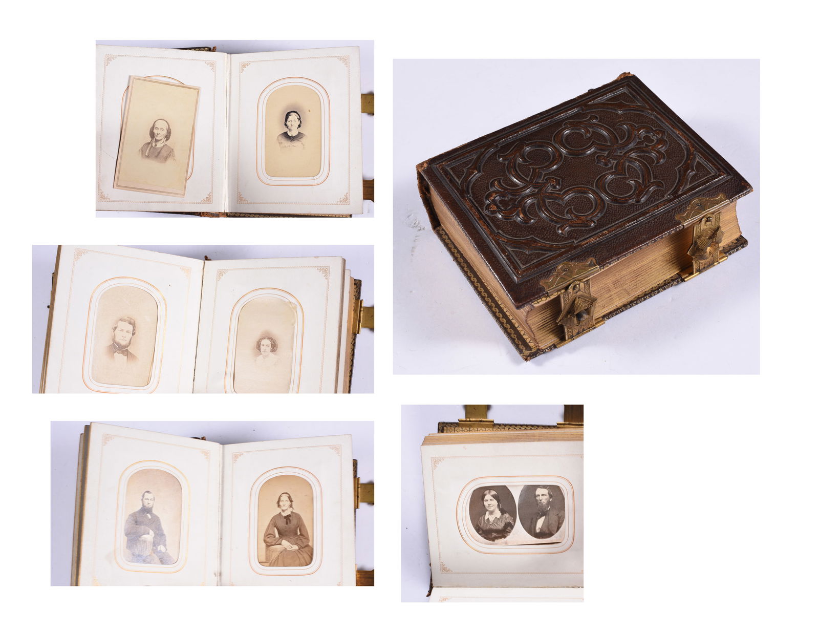 Cabinet Card Photo Album ca. 1880: these items are all fresh from an attic clean out. This is some very early Ephemera and paper. Please look close at all items we may have missed a good one and put it in a group! All items can be ship