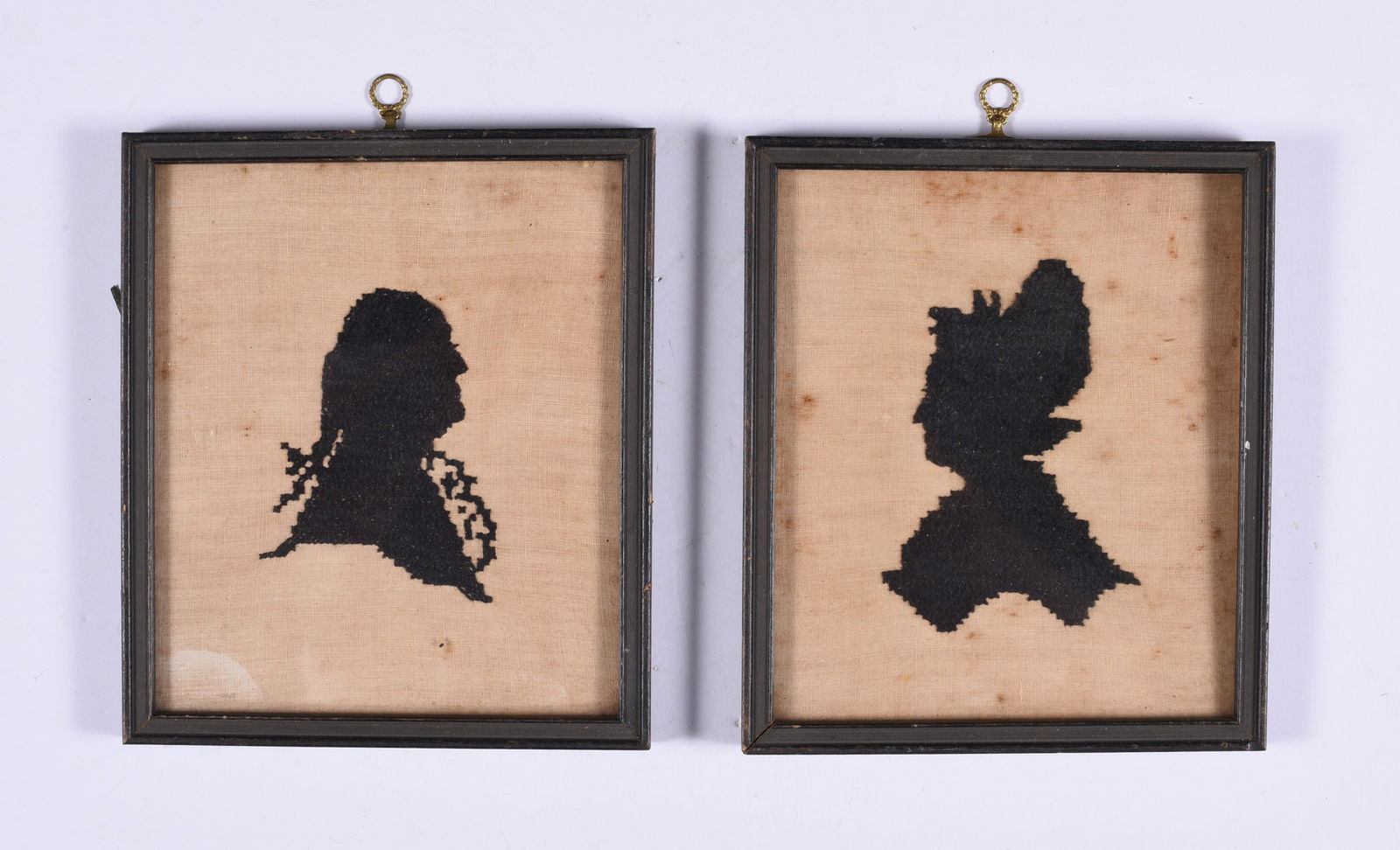 A Pair of Silhouettes: these items are all fresh from an attic clean out. This is some very early Ephemera and paper. Please look close at all items we may have missed a good one and put it in a group! All items can be ship