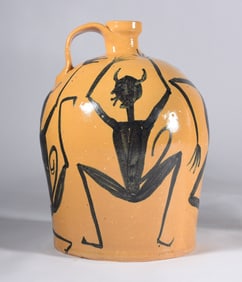 Marvin Bailey Jug with Folk Drawings