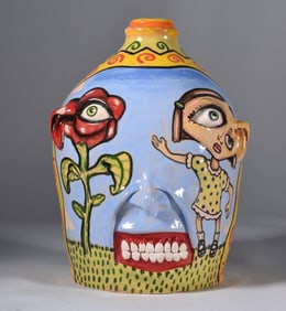 Stacy Lambert Folk Pottery Face Jug