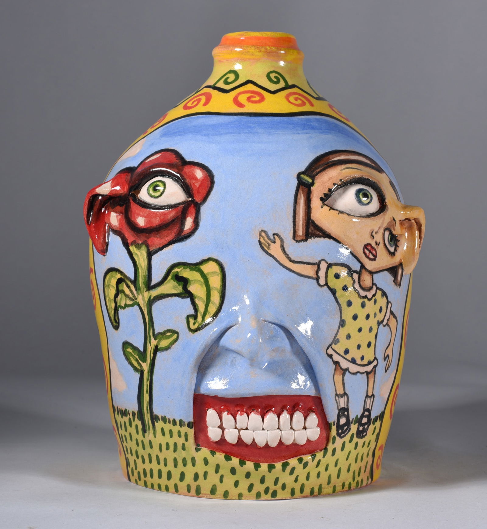 Stacy Lambert Folk Pottery Face Jug (1 of 4)