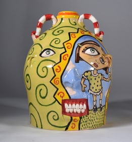 Stacy Lambert Folk Pottery Face Jug