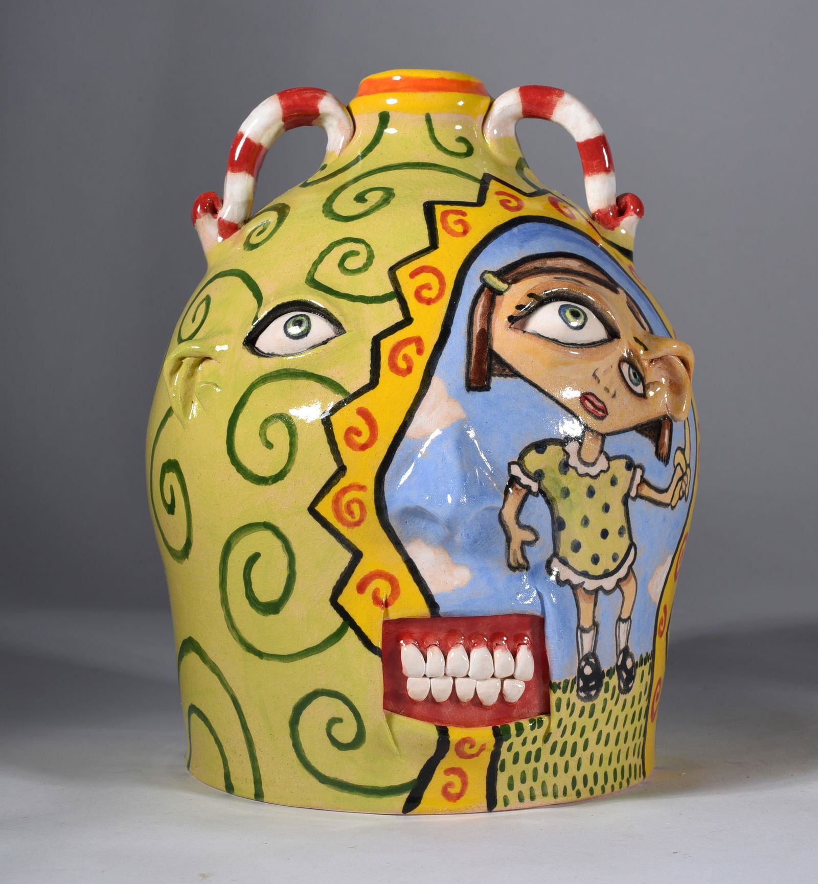 Stacy Lambert Folk Pottery Face Jug (1 of 4)