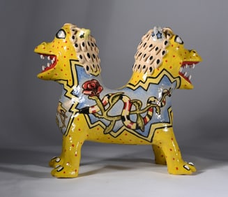 Stacy Lambert Double Lion Figural