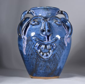 Charles Lisk Blue Face Jug Jar
