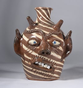 Charles Lisk Swirl Devil Face Jug