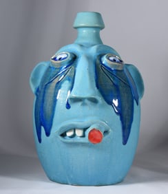 Randy Tobias Blue Face Jug