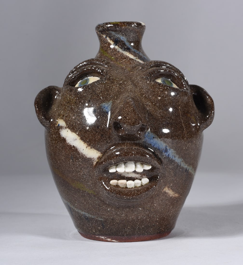Joe Reinhardt Miniature Face Jug: all pottery is in excellent condition unless we have noted in the beginning of this message. To get IN HOUSE shipping pay your invoice then choose SELF ARRANGE. Sizes and in house shipping is listed u