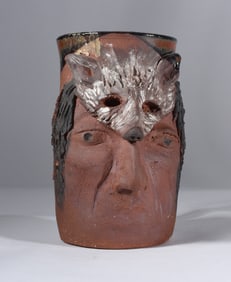 Pottery Face Mug of Native American