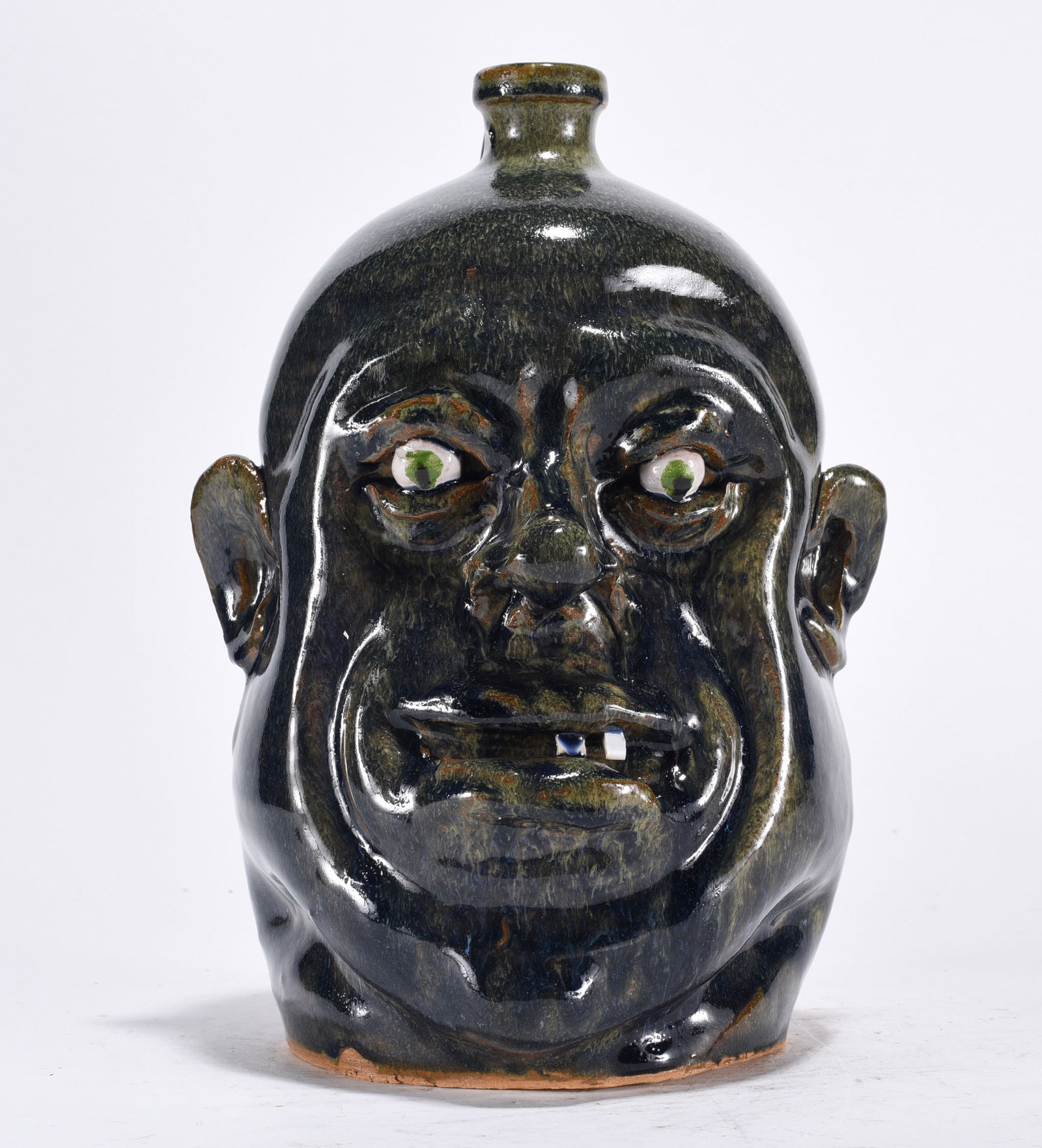 Marvin Bailey Face Jug: All the pottery in this auction is in excellent condition as fired. No chips or cracks. This auction is ran by the computer and will move fast. For best winning results leave your max bid and the comp