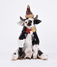 Lynn Bailey Folk Pottery Cow Figural