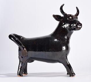 Marvin Bailey Folk Pottery Bull Figural