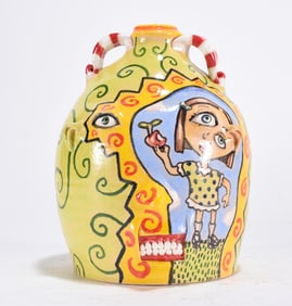 Stacy Lambert Folk Pottery Face Jug