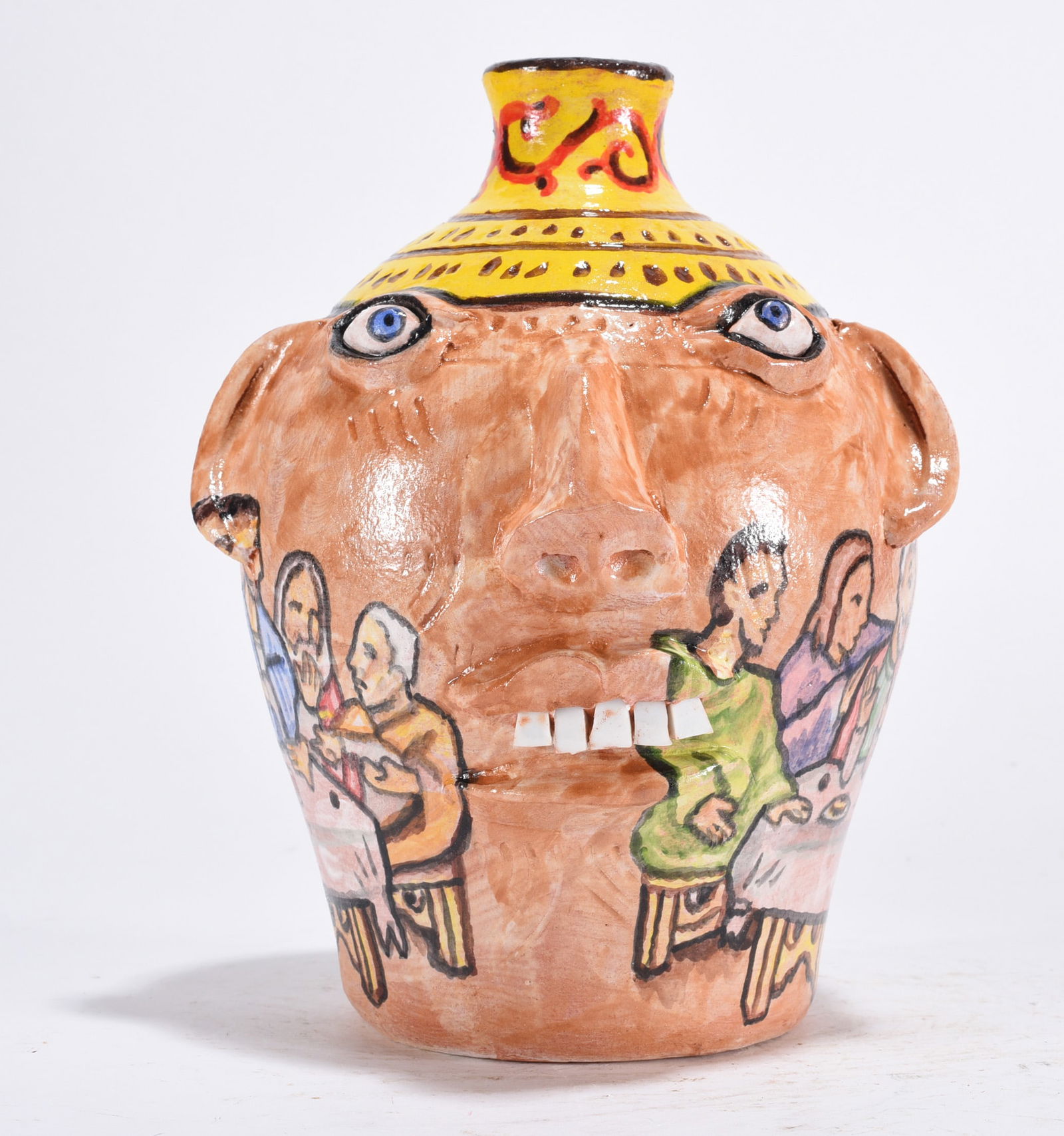 Stacy Lambert Slip Decorated Face Jug by Walter Fleming (1 of 5)