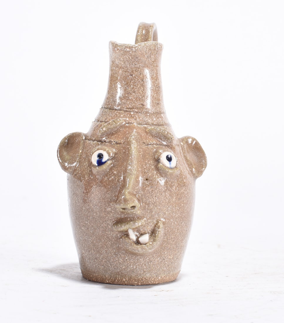 Miniature Face Jug Pitcher Signed on Back (1 of 3)