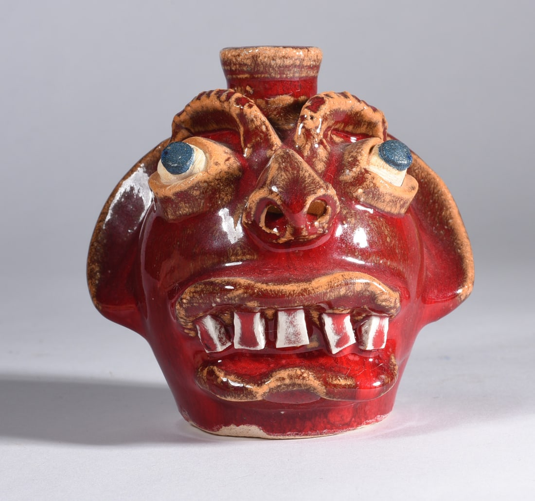 Charles Lisk Red Miniature Face Jug (1 of 5)