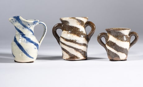 North Carolina Miniature Pottery Pitchers (3)
