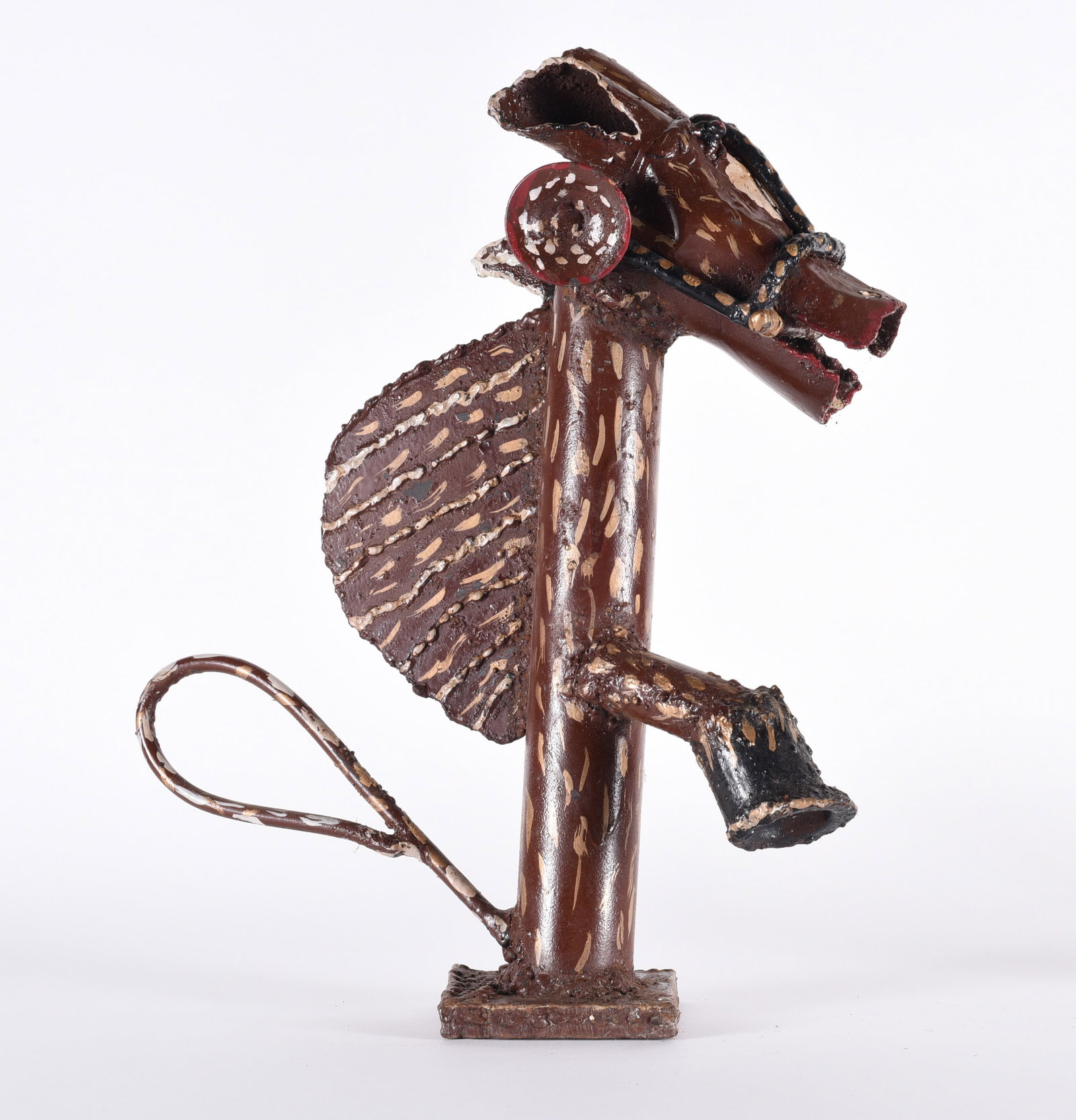 Willie Tarver Folk Metal Sculpture: Willie Tarver (1932 - 2010) African American. Wadley, GA. the son of a share-cropper, a welder, and self-taught artist. His unique sculptures and paintings are reactions to life in the South including