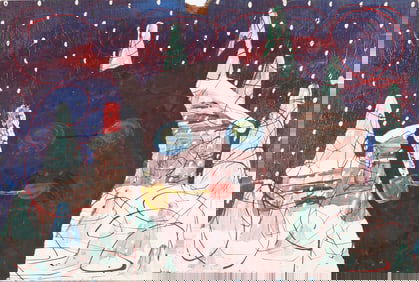 Wooden Folk Art Painting Double Sided