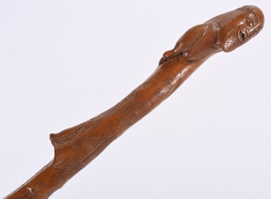Folk Art Carved Cane ca. 1900