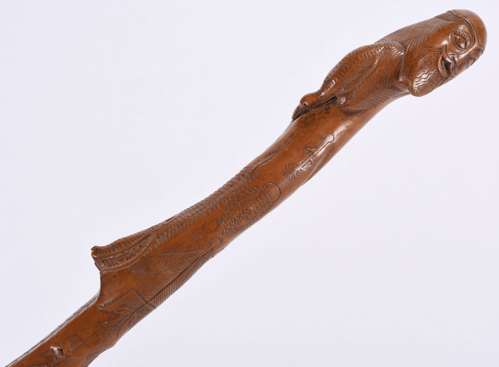 Folk Art Carved Cane ca. 1900 (1 of 8)