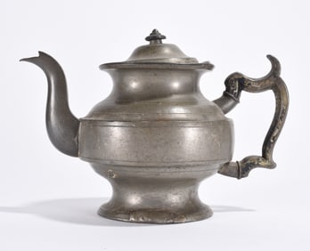 Pewter Lidded Tea Pot