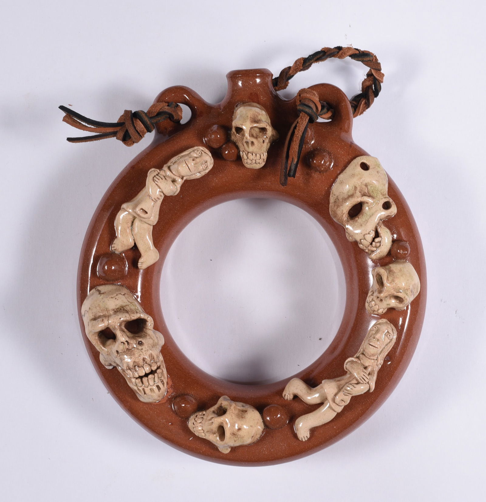 Stacy Lambert Folk Pottery Ring Jug (1 of 2)