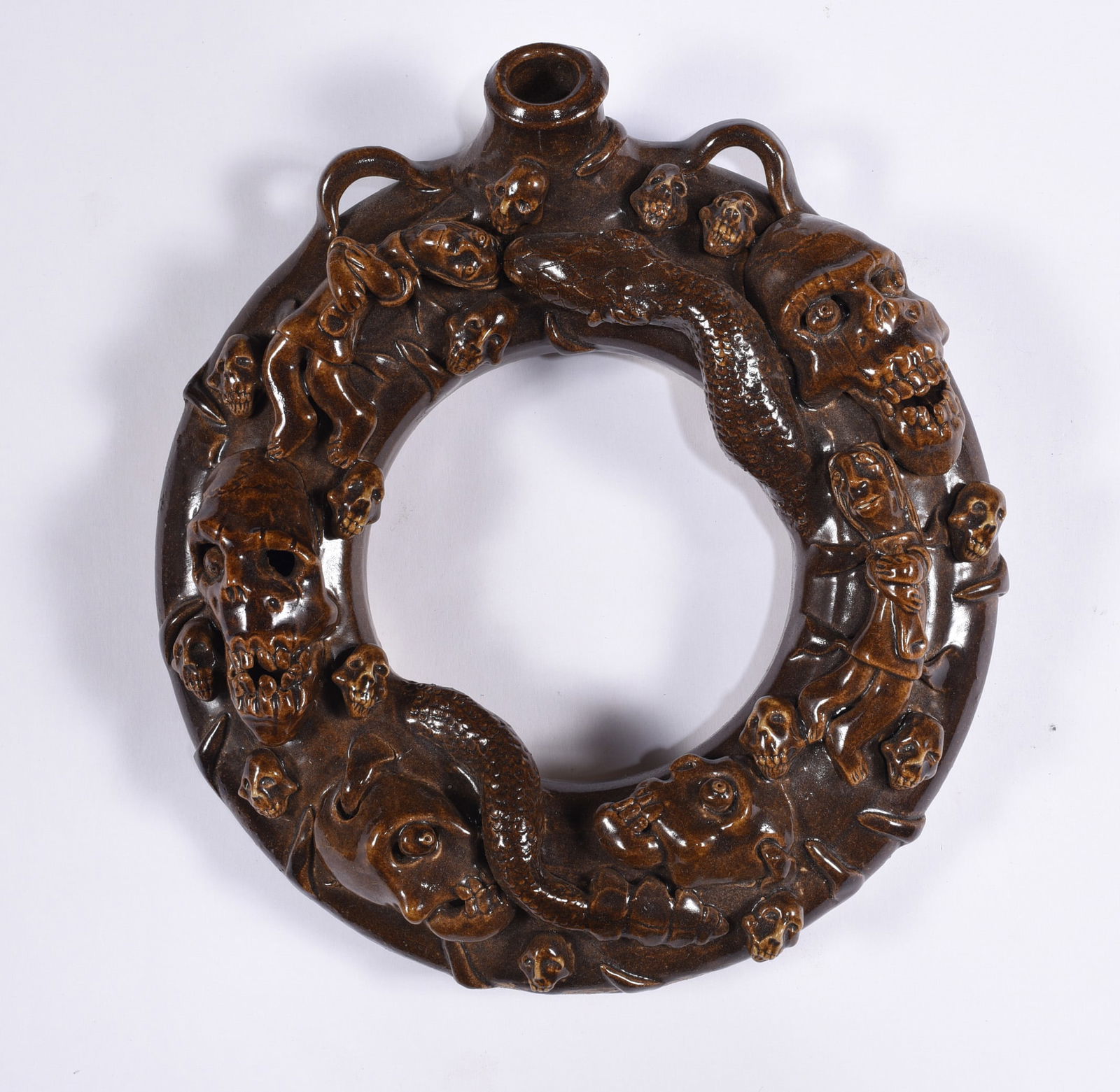 Stacy Lambert Folk Pottery Ring Jug (1 of 2)