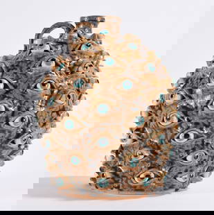 Marvin Bailey Eyeball Jug: outstanding eyeball jug with rare blue eyes. One of the best we have seen. A dramatic amount of eyeballs and a supreme lite