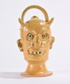 Marvin Bailey Devil Face Jug on Stand