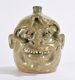 Marvin Bailey Face Jug w/ Snake