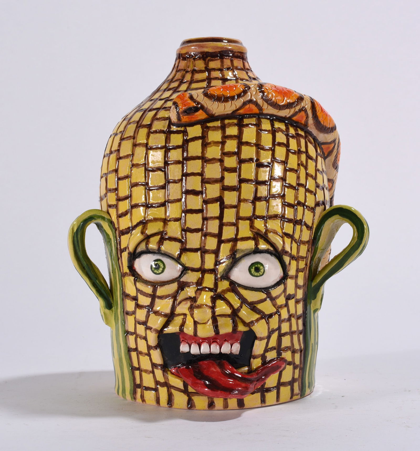 Stacy Lambert Corn Face Jug (1 of 4)