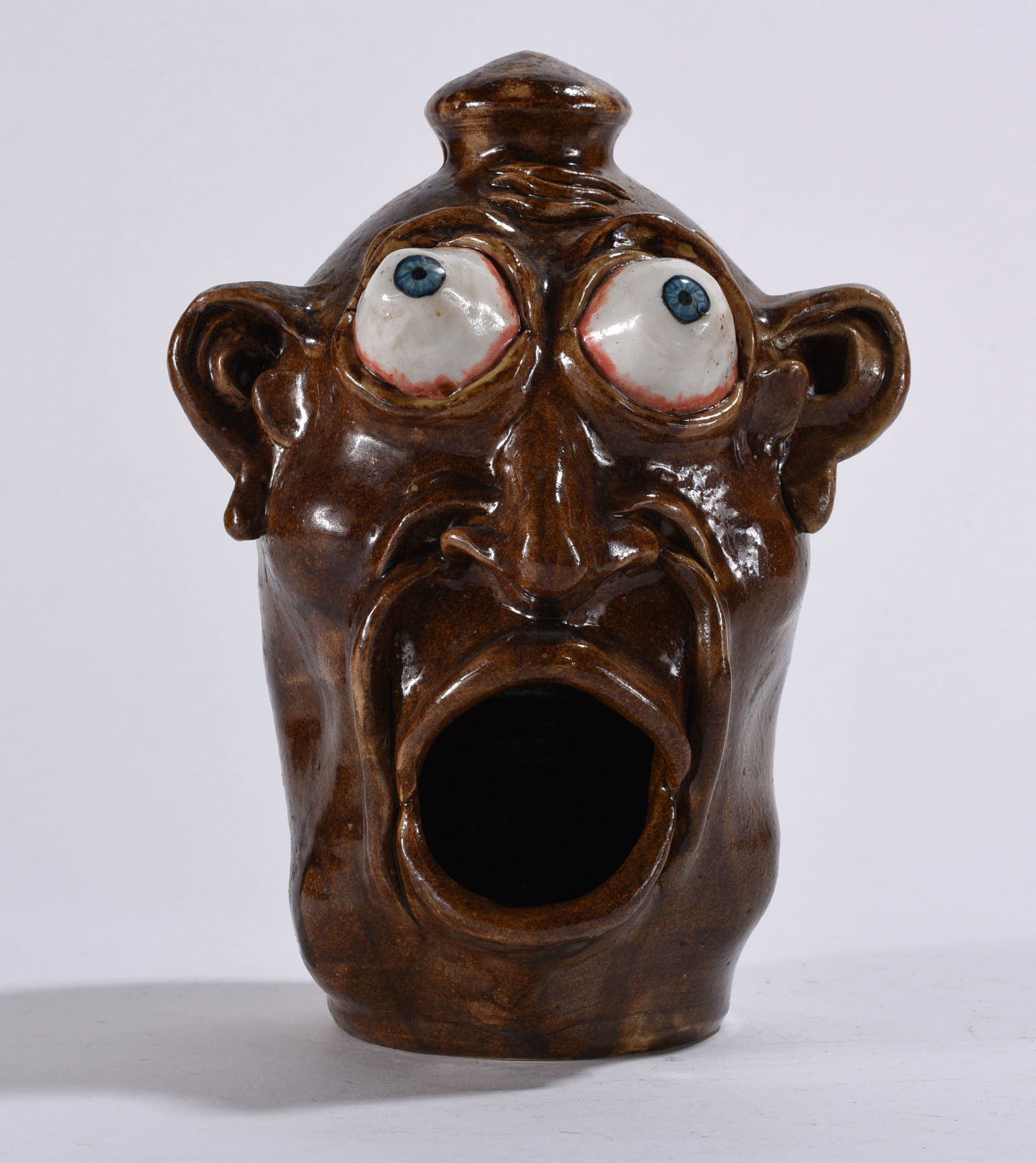 Stacy Lambert Pottery face Jug Bird House (1 of 4)