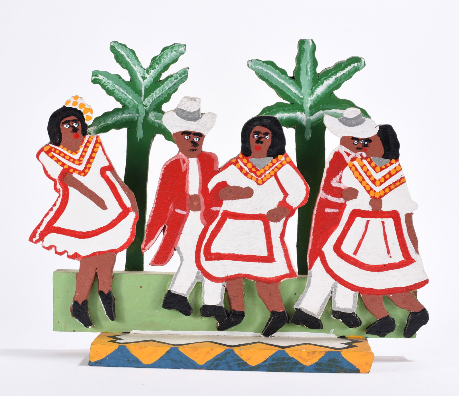 James Herald Jennings Folk Art: folk art structure made out of cut wood and paint. Signed.