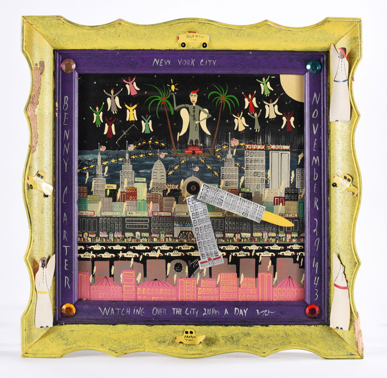 Benny Carter Folk Art Painting (clock) (1 of 3)