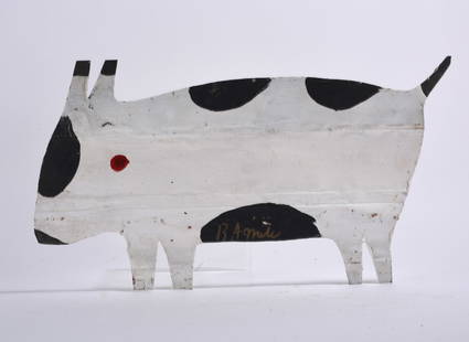 RA Miller Tin Cutout: folk art cut out tin and paint by RA