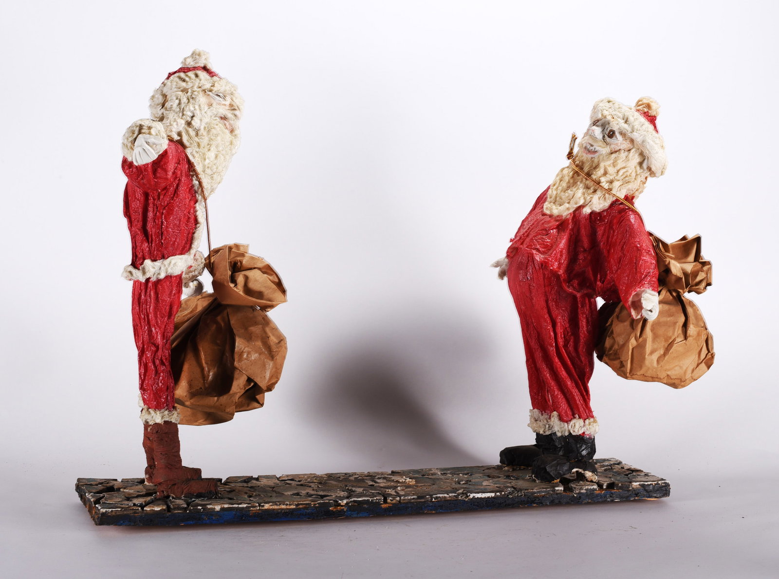 Phylis Long "Po Phil" folk Art Santa Clause: a large sculpture by Po Phil. Phylis Long created 1000s of pieces of art in her time of creating.