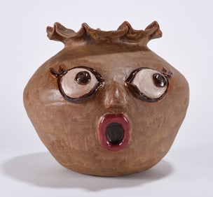 Pottery Face Vase
