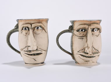 Walton Pottery Face Mugs