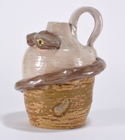 Folk Pottery Snake Jug