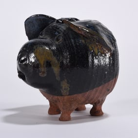 Folk Pottery Pig Figural