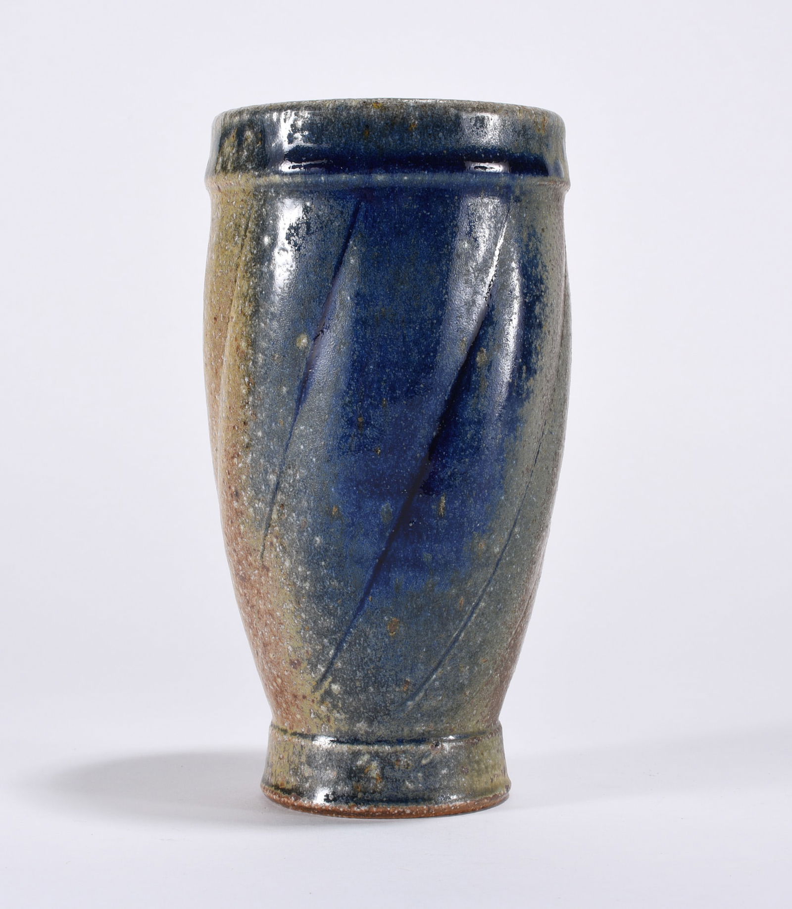 Ben Owen III Salt Glaze Cup: signed on bottom. 6" All items can be in house shipped to get in house shipping select SELF ARRANGE. Shipping takes 3 weeks or less but up to 3 weeks.